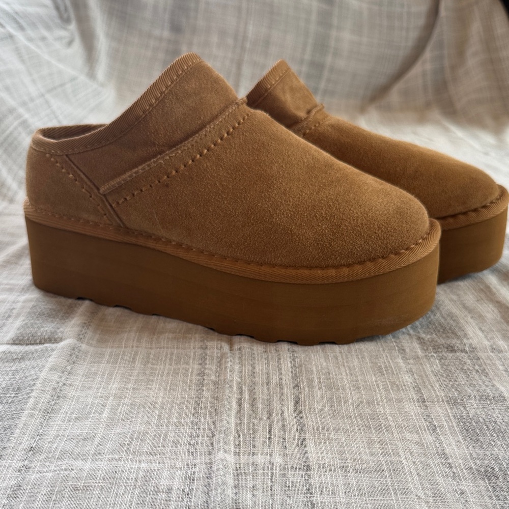 Women’s Platform Suede Mule - Tan